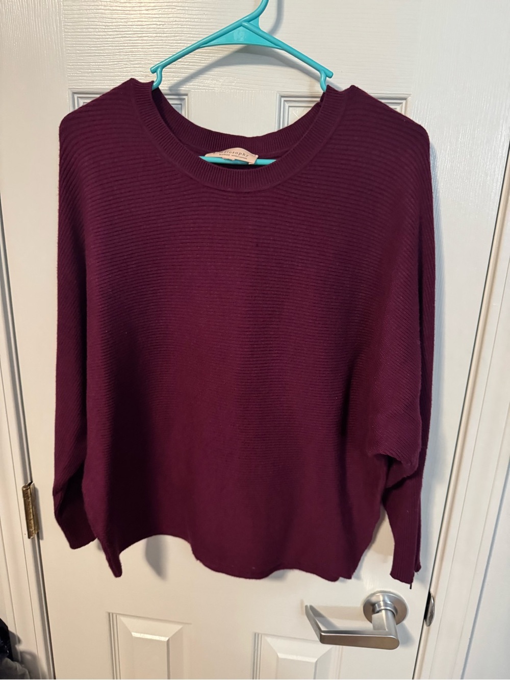 Philosophy Relaxed Crewneck Sweater in Plum